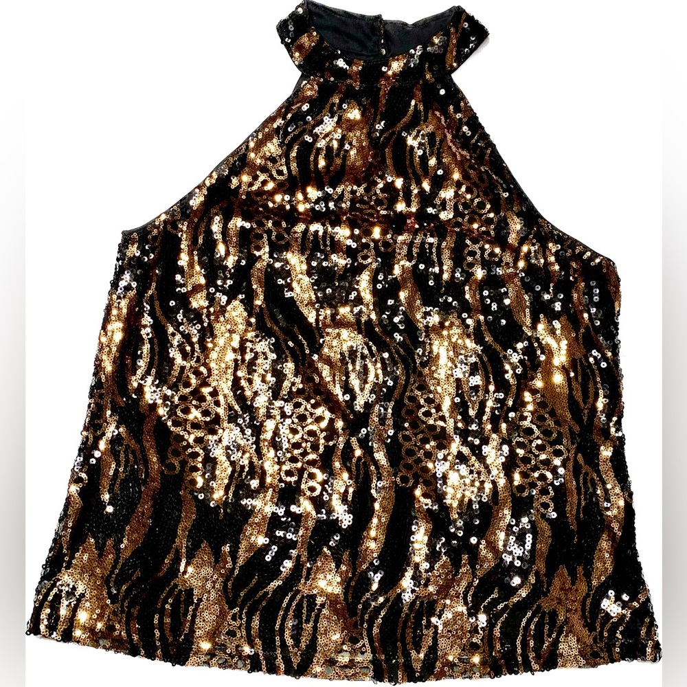 Sequinned Crop Top Sparkling Cable & Gauge